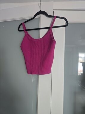 bebe Hot Pink Ribbed Camisole Tank